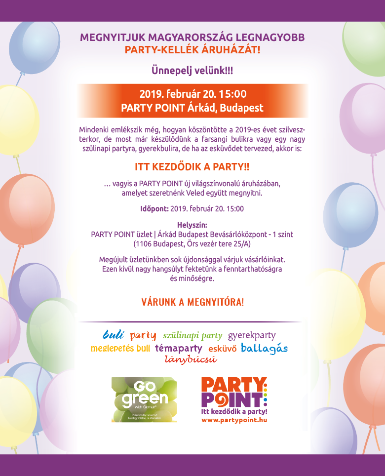 Party Point Árkád megnyitó