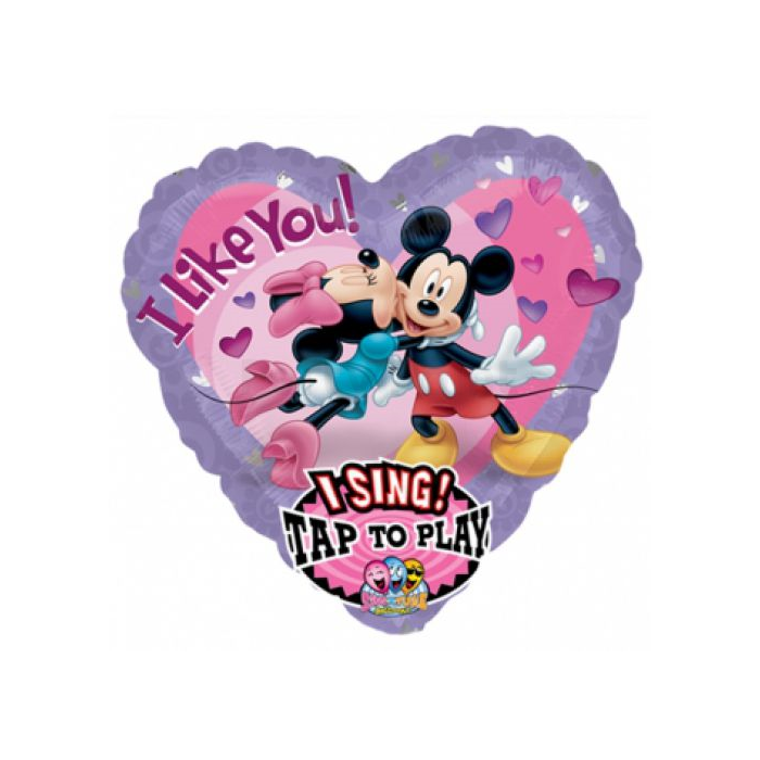 Sing-a-Tune-Zenélő I like you Mickey & Minnie fólia lufi