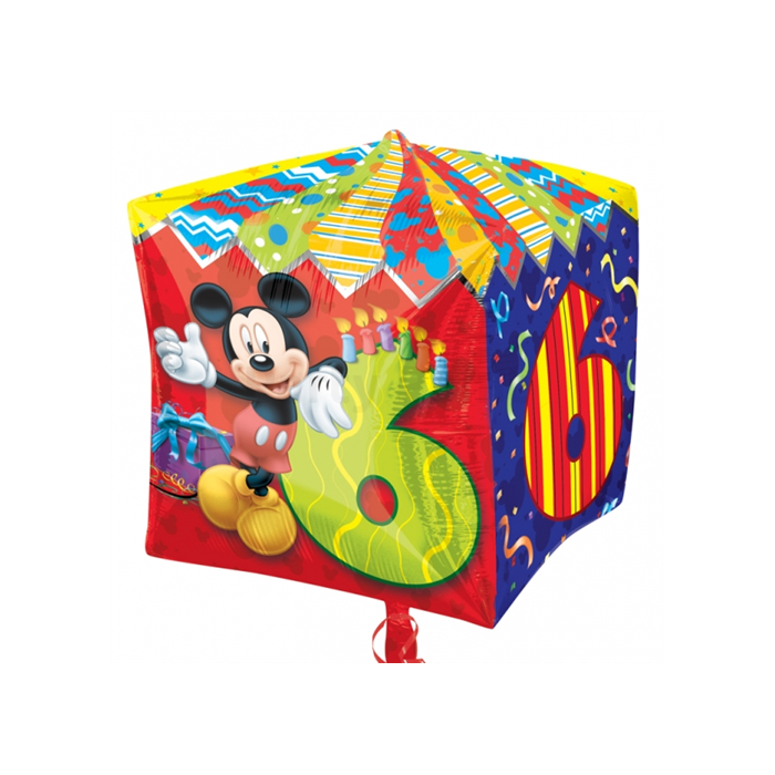 Cubez - Mickey 6th Birthday fólia lufi, 38 cm