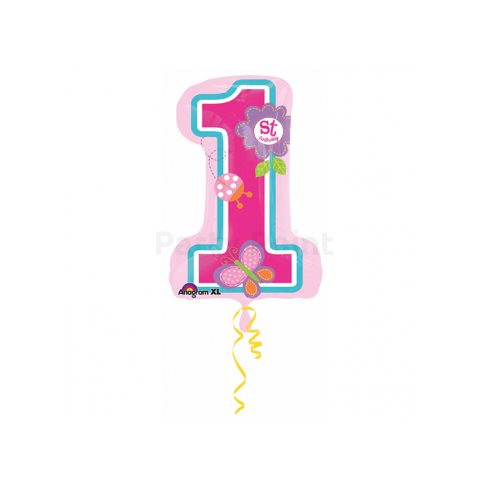 Rózsaszín első születésnapra super fólia lufi