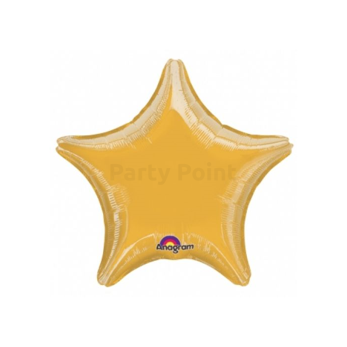 48 cm-es arany színű csillag alakú fólia lufi