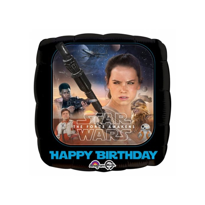 45 cm-es Star Wars Az ébredő erő Happy Birthday fólia lufi