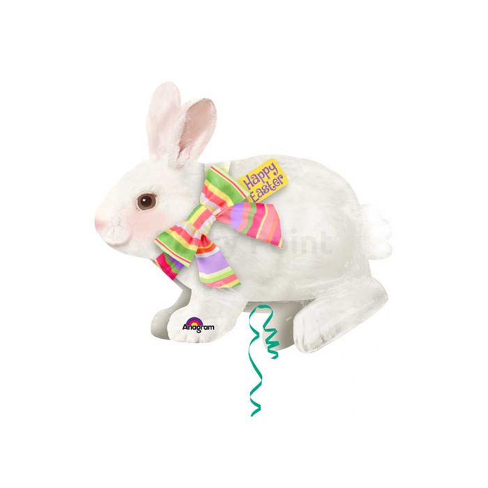 SuperShape - nyuszi csokornyakkendővel Happy Easter fólia lufi