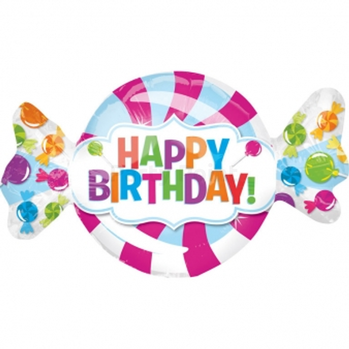 Mini - Happy Birthday cukorka fólia lufi