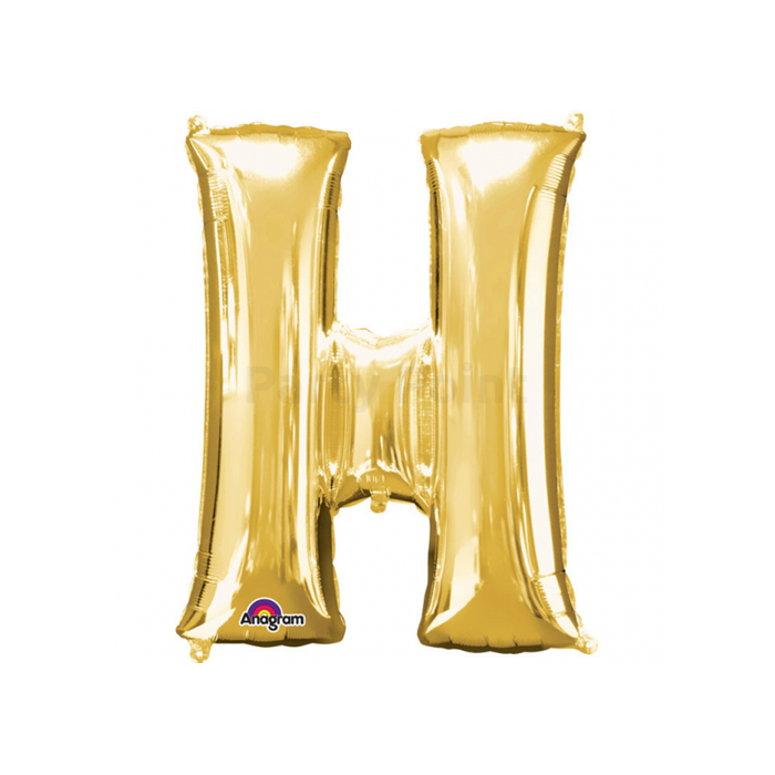 81 cm-es arany színű H betű fólia lufi