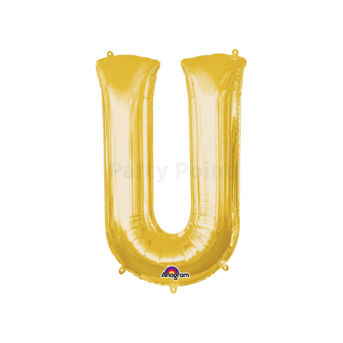 83 cm-es arany színű U betű fólia lufi