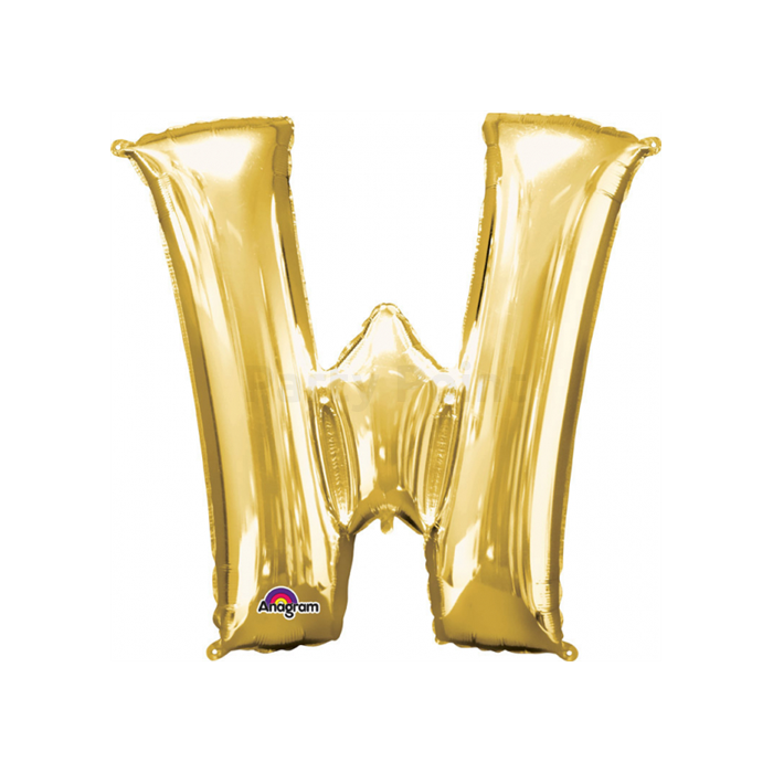 83 cm-es arany színű W betű fólia lufi