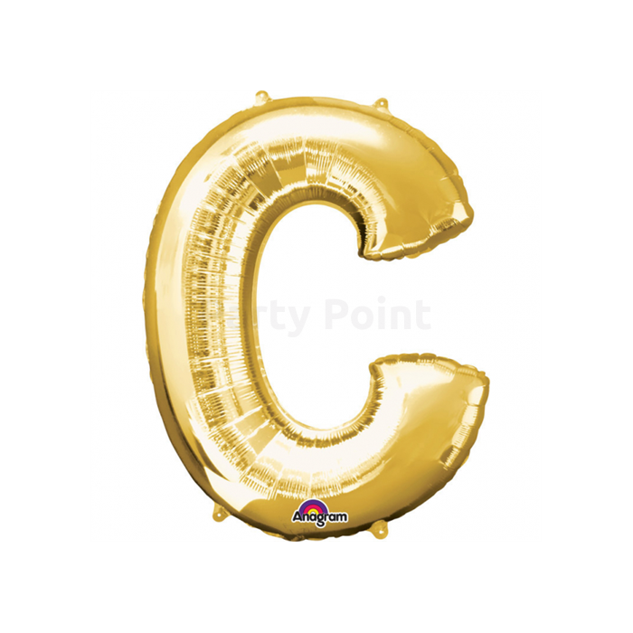 33 cm-es arany színű C betű fólia lufi