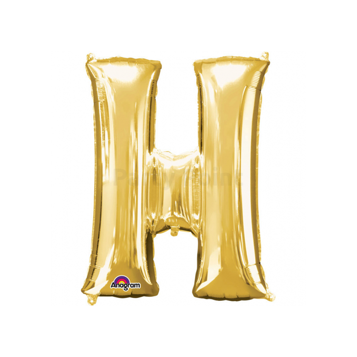 33 cm-es arany színű H betű fólia lufi