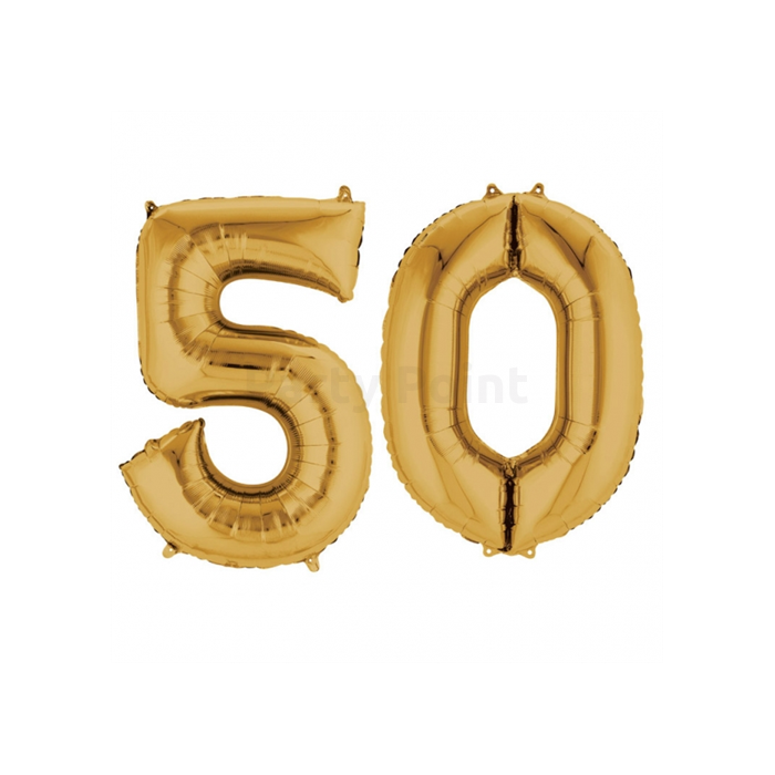 SuperShape - arany színű 50-es szám fólia lufi