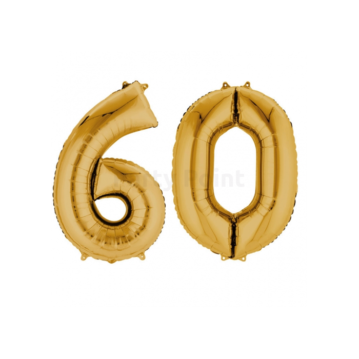 SuperShape - arany színű 60-as szám fólia lufi