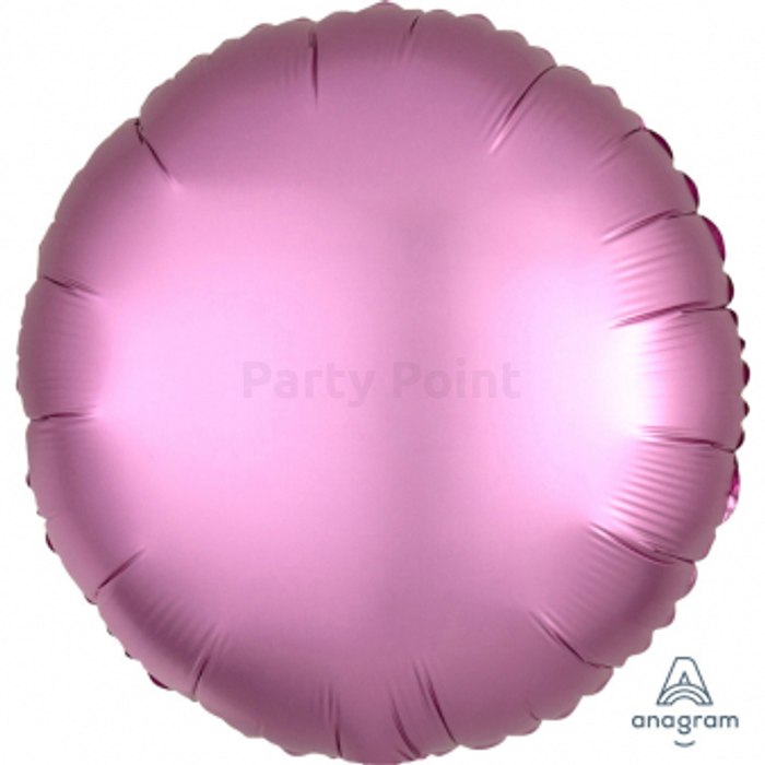 45 cm-es Satin Lux flamingó pink kerek fólia lufi