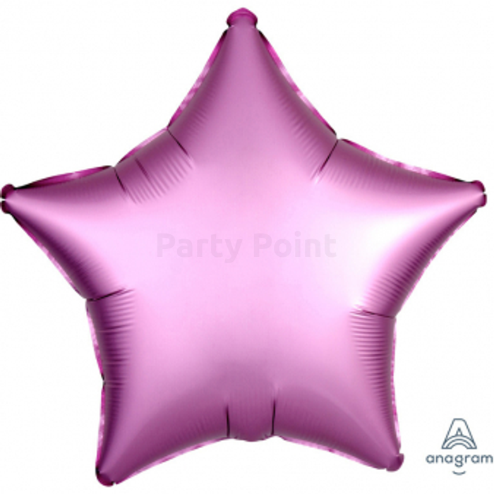 45 cm-es Satin Lux flamingó pink csillag alakú fólia lufi