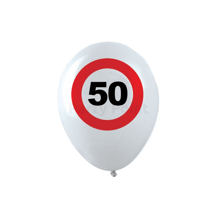 Behajtani tilos 50. születésnapra gumi léggömb 12db/cs.