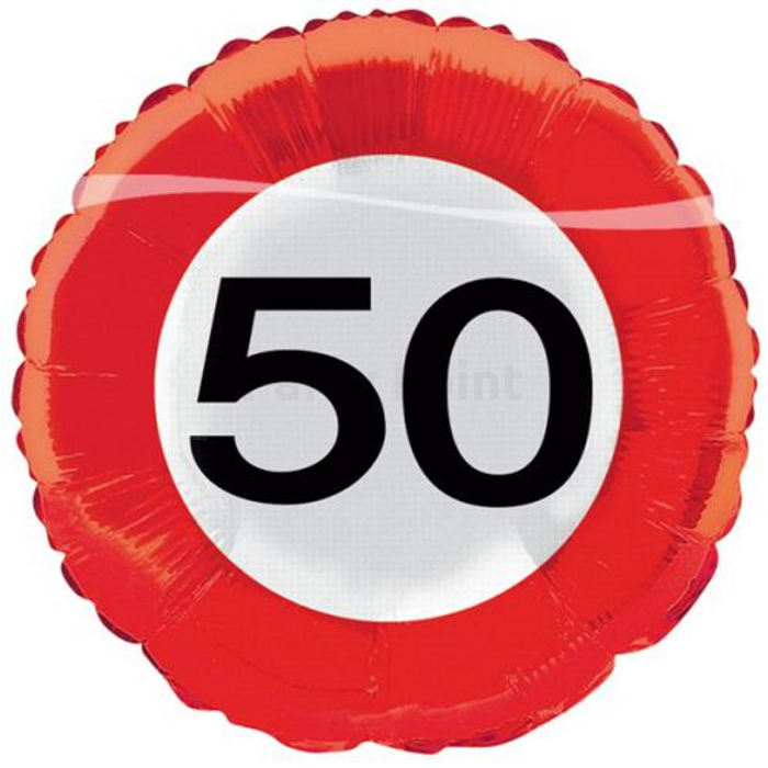 45 cm-es Lépd át a határt' 50.születésnapra fólia lufi