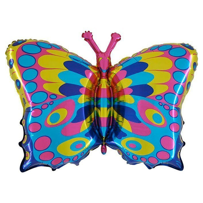 SuperShape - 80 cm-es pillangó vegyes színben fólia lufi