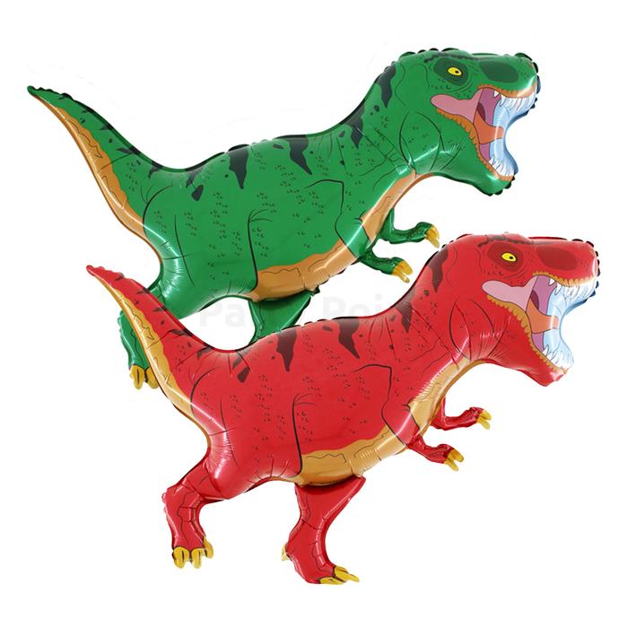 SuperShape - Zöld / piros dinoszaurusz fólia lufi, 70 cm