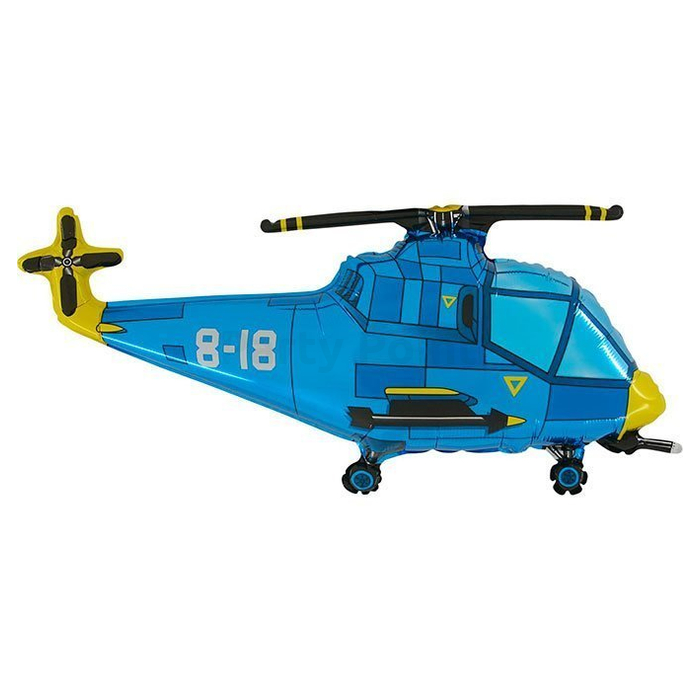 Mini - Kék helikopter fólia lufi