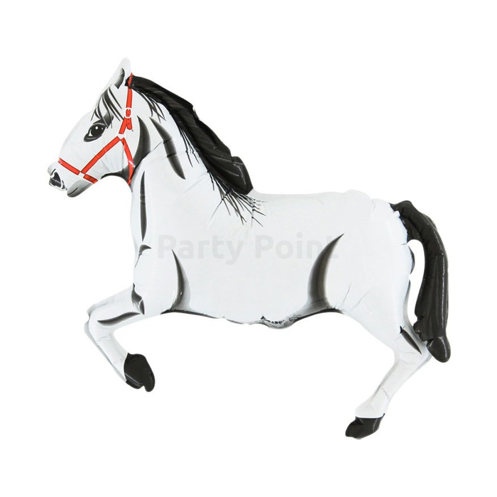 Mini - Fehér ló fólia lufi, 30 cm