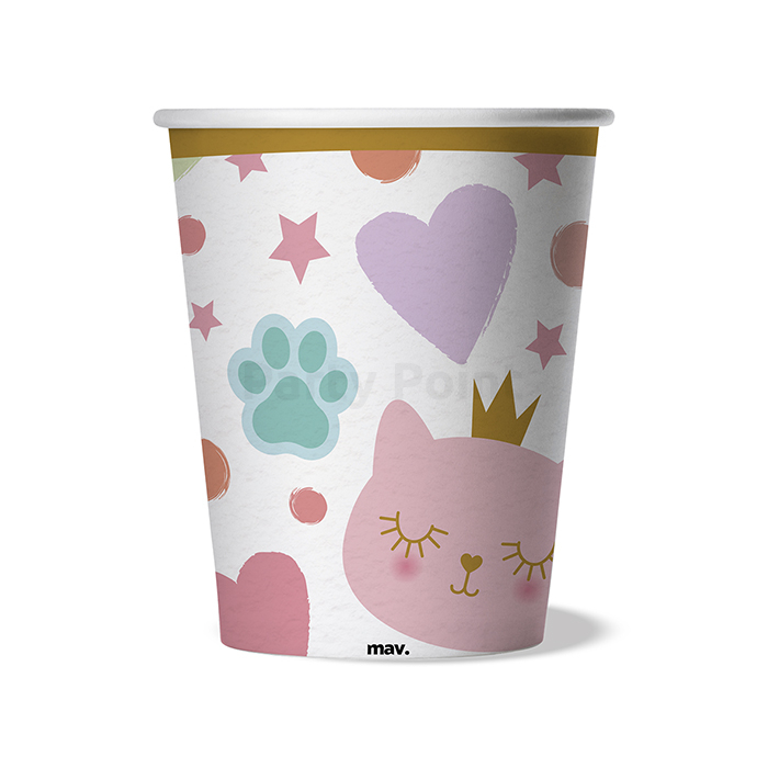 Happy Birthday Cat Princess pohár - 250 ml, 8 db / csomag