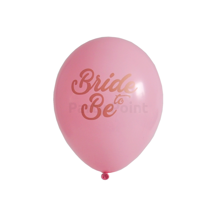 33 cm-es babarózsaszín bride to be printelt gumi léggömb 10db/cs.
