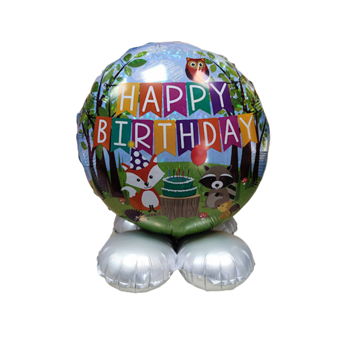 Happy Birthday erdei állatos talpas fólia lufi