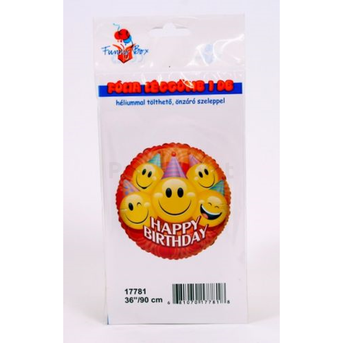 SuperShape - Smiley Happy Birthday fólia lufi