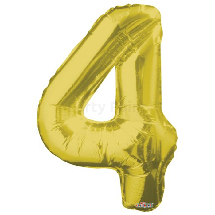 87 cm-es arany színű 4-es szám fólia lufi