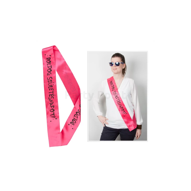 Boldog Születésnapot pink vállszalag