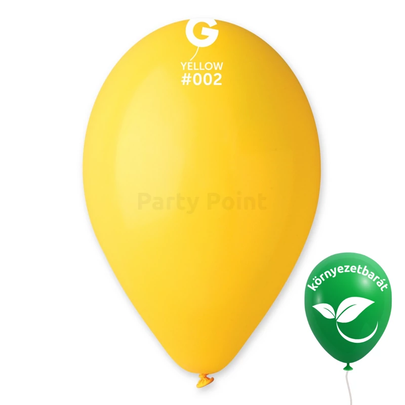 Citromsárga / Yellow #002 Gemar latex lufik dekorációhoz,Gemar Go Green – környezetbarát latex lufik,Gemar 33 CM latex lufi méretbemutató ábra