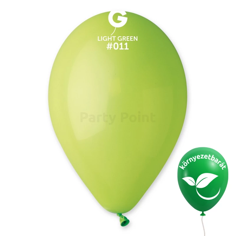 Limezöld / Light Green #011 Gemar latex lufik dekorációhoz,Gemar Go Green – környezetbarát latex lufik,Gemar 30 CM latex lufi méretbemutató ábra