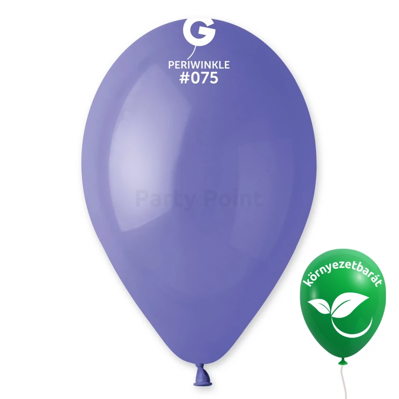 Kékeslila / Periwinkle #075 Gemar latex lufik dekorációhoz,Gemar Go Green – környezetbarát latex lufik,Gemar 33 CM latex lufi méretbemutató ábra