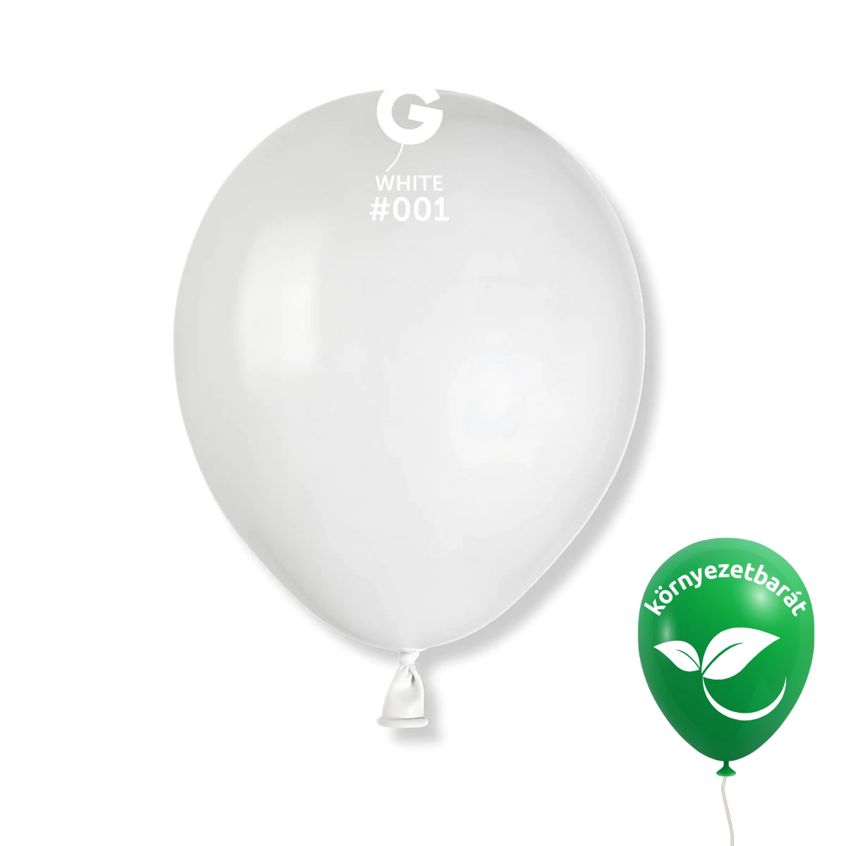 Gemar 13 cm Fehér / White #001 bio latex lufi – 100 db/csomag