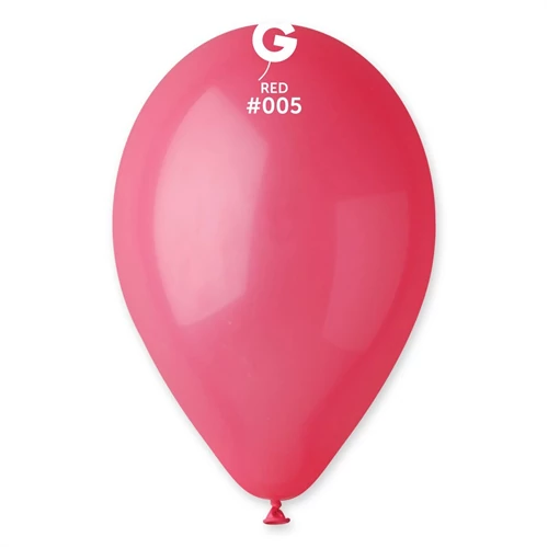 26 cm-es világospiros gumi léggömb - 10 db / csomag
