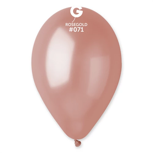 26 cm-es metál rosegold gumi léggömb - 50 db / csomag