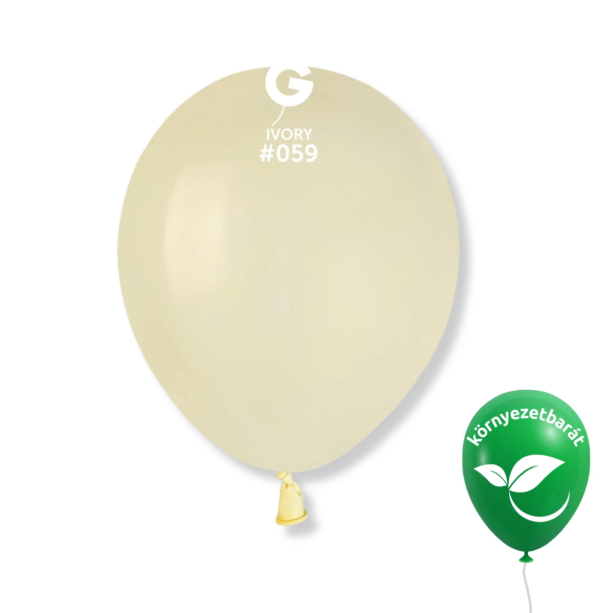 Gemar 13 cm Elefántcsont / Ivory #059 bio latex lufi – 100 db/csomag