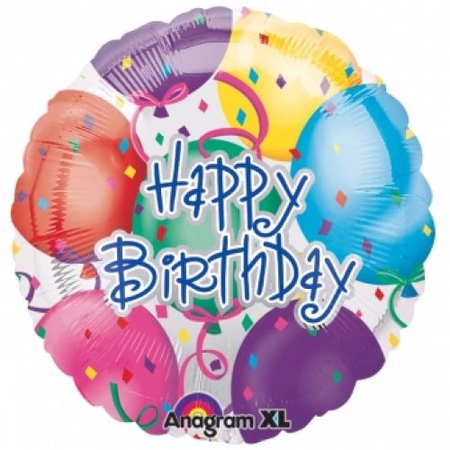 45 cm-es Happy Birthday fólia lufi