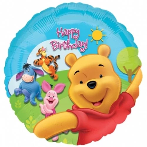 45 cm-es Micimackó Happy Birthday fólia lufi