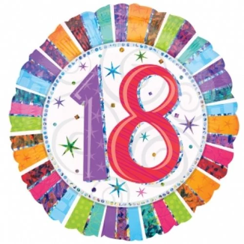 45 cm-es Radiant Happy Birthday 18 fólia lufi