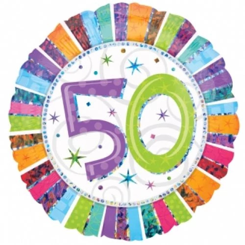 45 cm-es Radiant Happy Birthday 50 fólia lufi