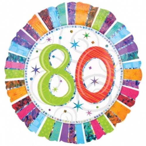 45 cm-es Radiant Happy Birthday 80 fólia lufi