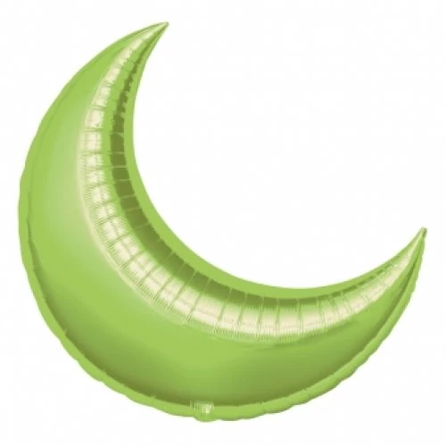 43 cm-es hold alakú, limezöld fólia lufi