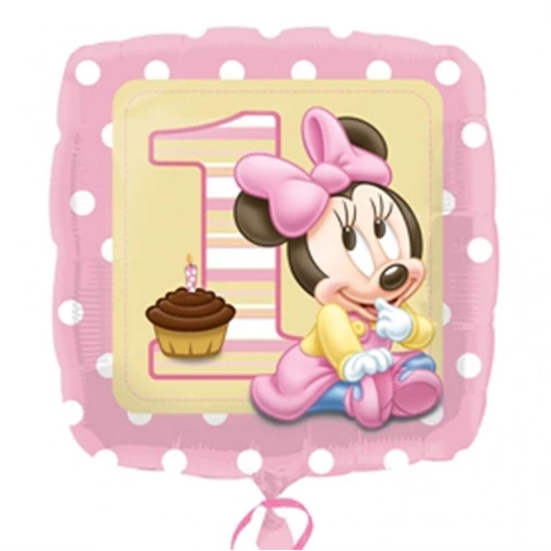 45 cm-es Minnie 1st Birthday  fólia lufi