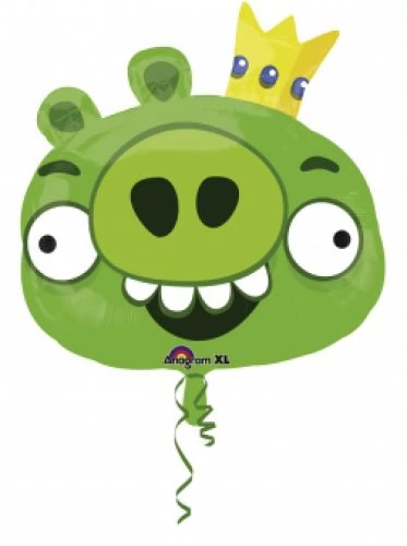 SuperShape - Angry Birds zöld malac fólia lufi