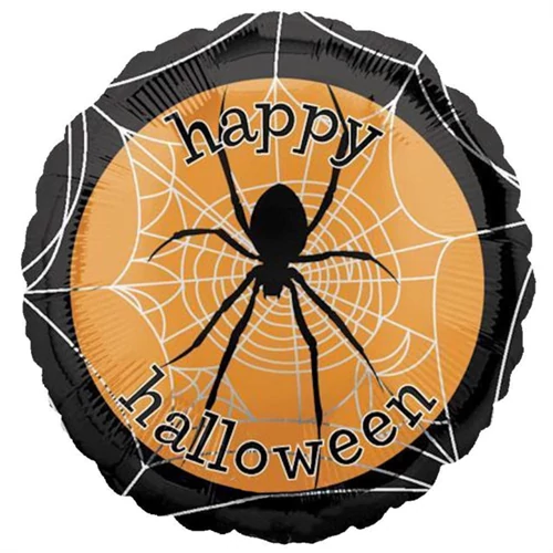 45 cm-es Happy Halloween pókkal fólia lufi