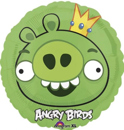 45 cm-es Angry Birds koronás malac fólia lufi
