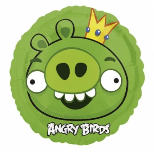 45 cm-es Angry Birds koronás malac fólia lufi