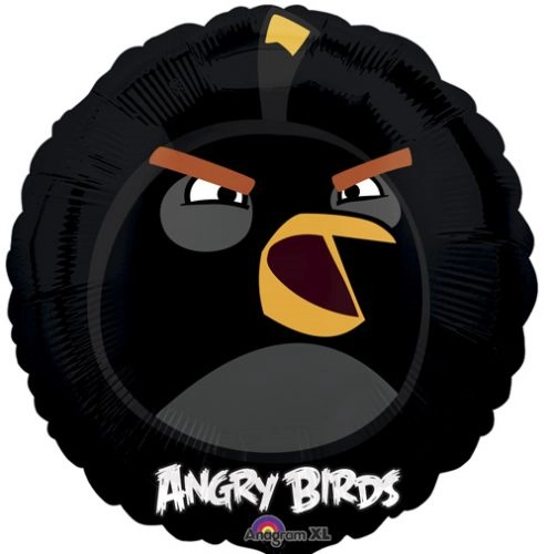 45 cm-es Angry Birds fekete madár fólia lufi