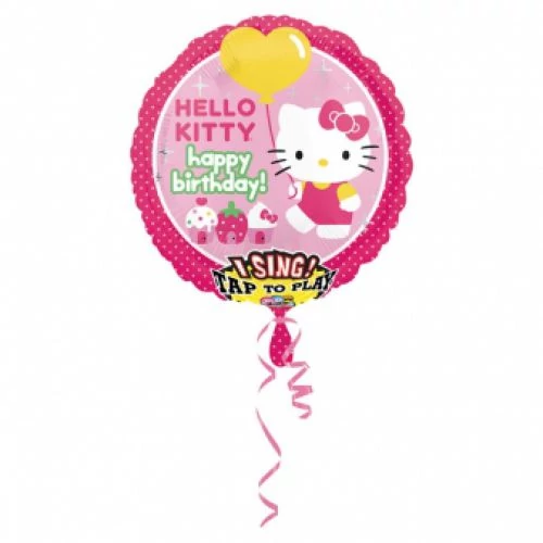 Sing-a-Tune - Zenélő Happy Birthday Hello Kitty fólia lufi