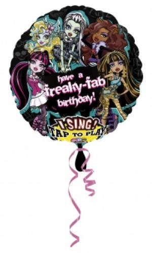 Sing-a-Tune-Zenélő Monster High Happy Birthday fólia lufi